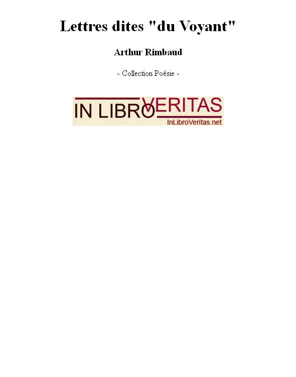 Lettres dites "du Voyant"