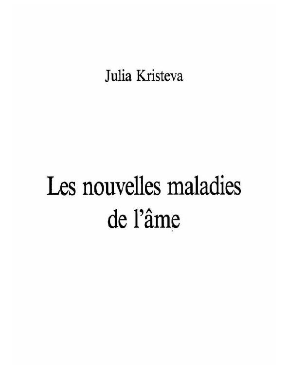 Les Nouvelles maladies de l'âme