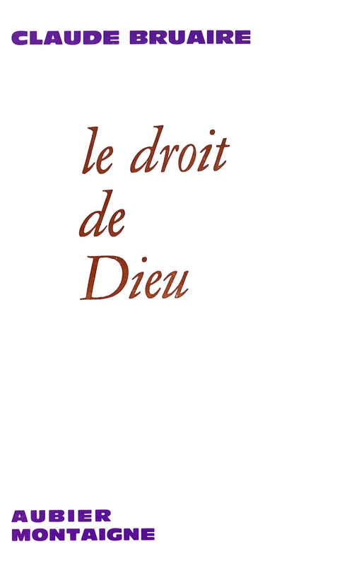 Le droit de Dieu