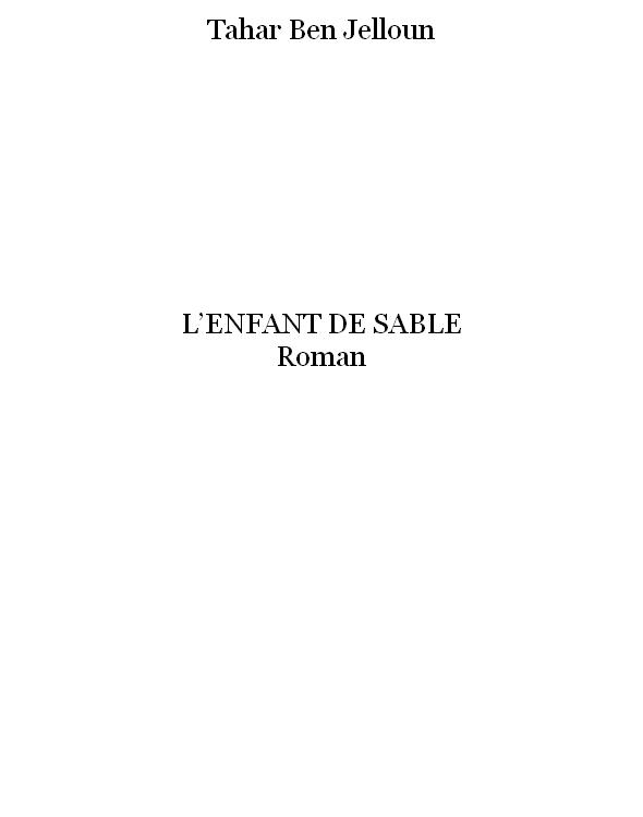 L'enfant de sable