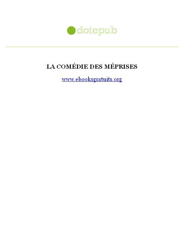 La comédire des méprises