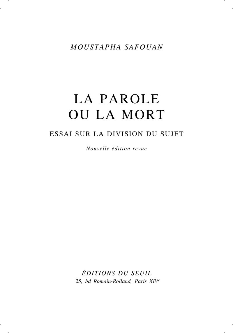La Parole ou la Mort