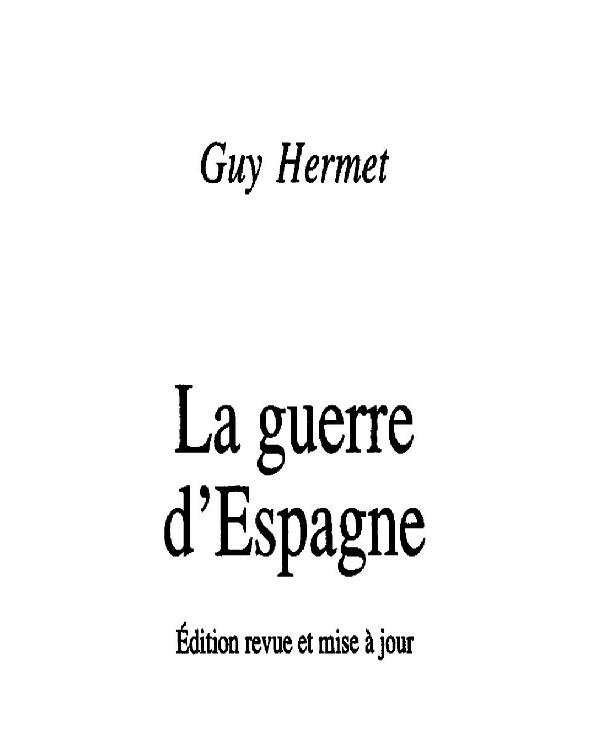 La Guerre d'Espagne