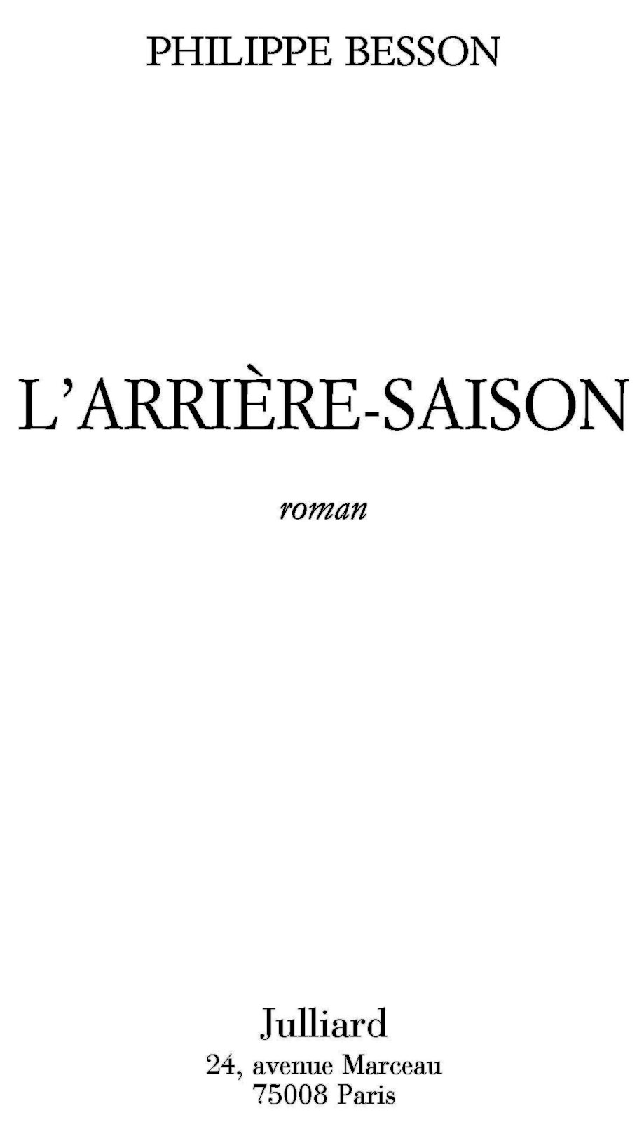 L'arrière-saison
