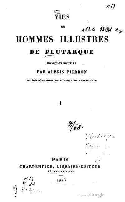 Vies des hommes illustres