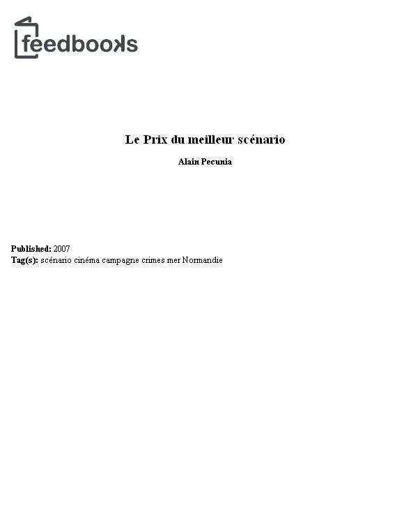Le Prix du meilleur scénario