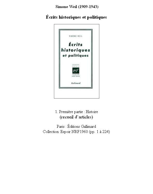 Écrits historiques et politiques (1)