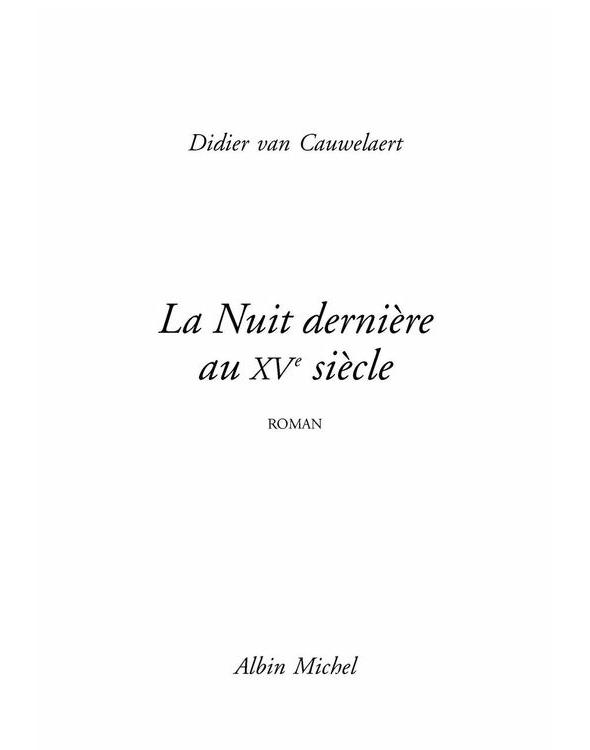 La Nuit dernière au xve siècle