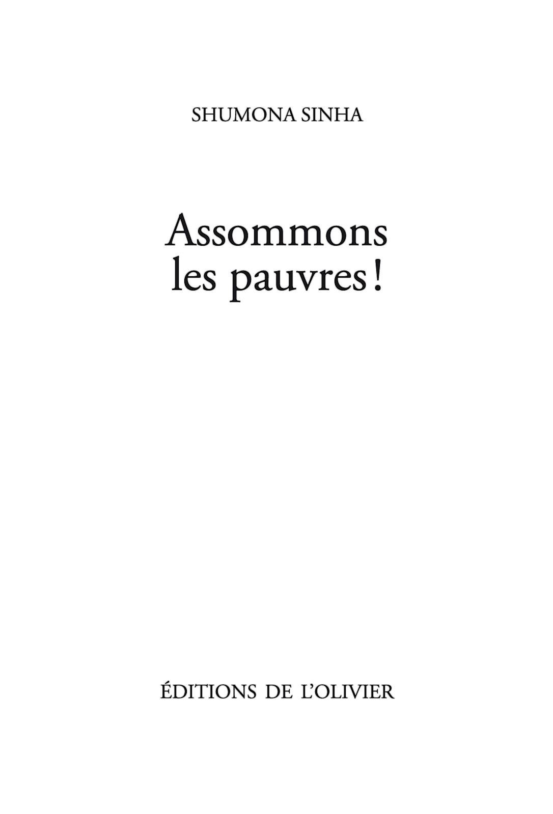Assommons les pauvres !