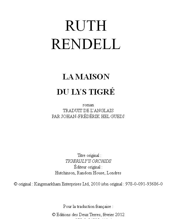 La maison du lys tigré