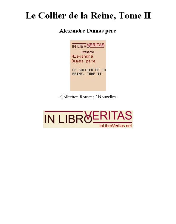 Le Collier de la Reine, Tome II