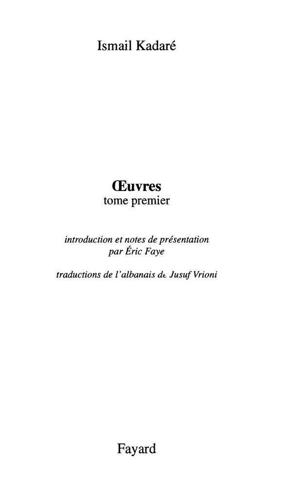 Oeuvres complètes, tome 1 (Littérature étrangère) 