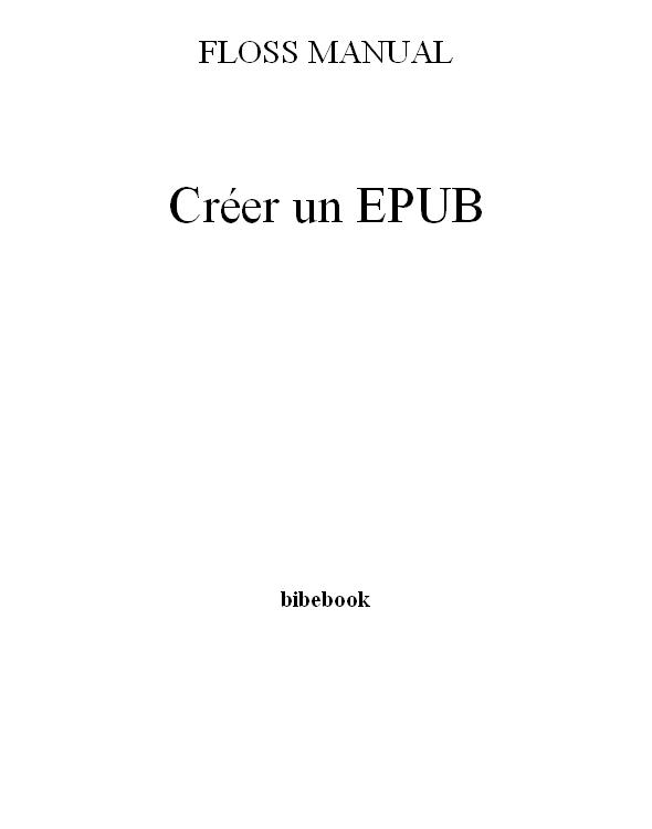 Créer un EPUB