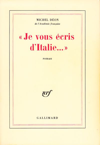 'Je vous écris d´Italie...'