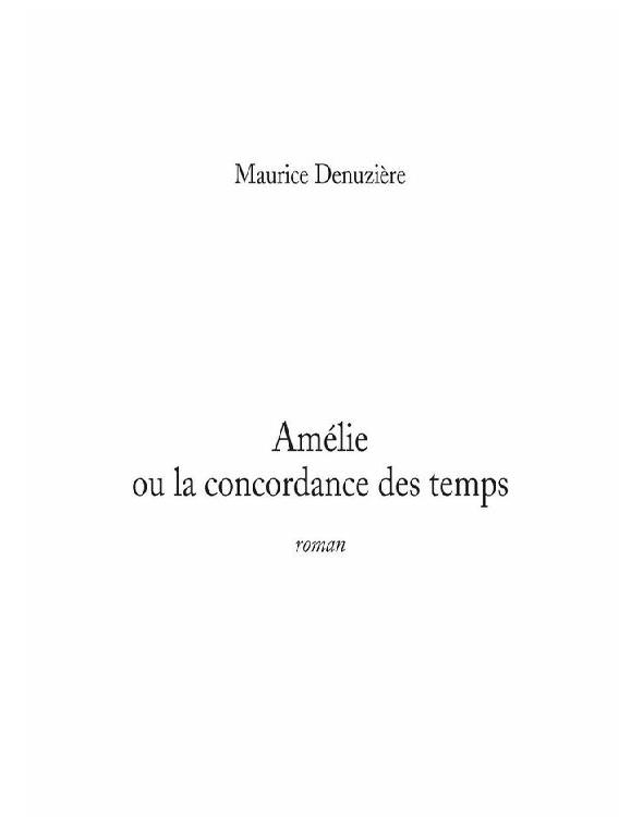 AMÉLIE OU LA CONCORDANCE DES TEMPS