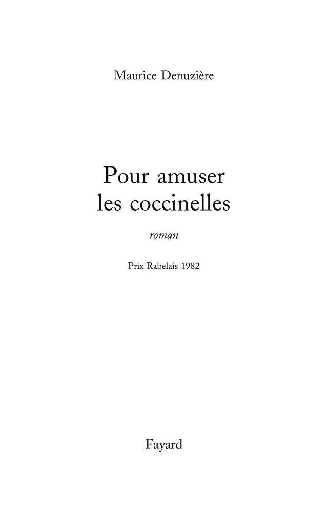 Pour amuser les coccinelles