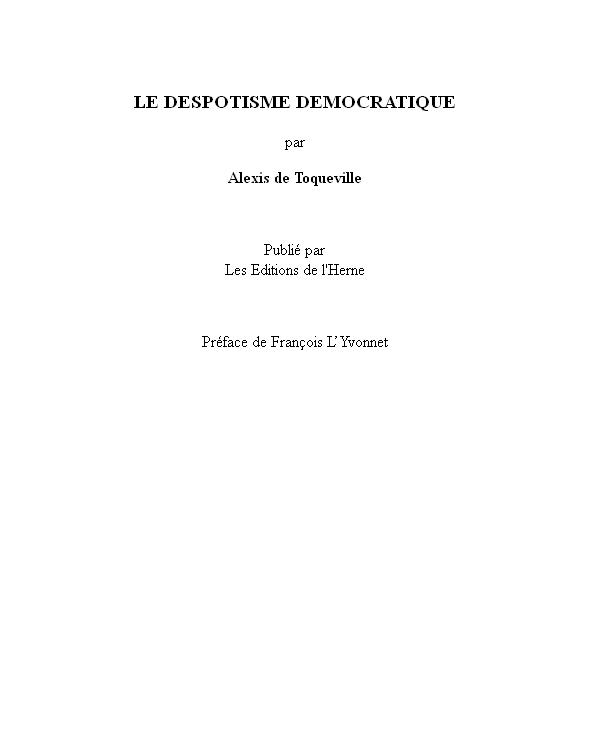 Le despotisme démocratique