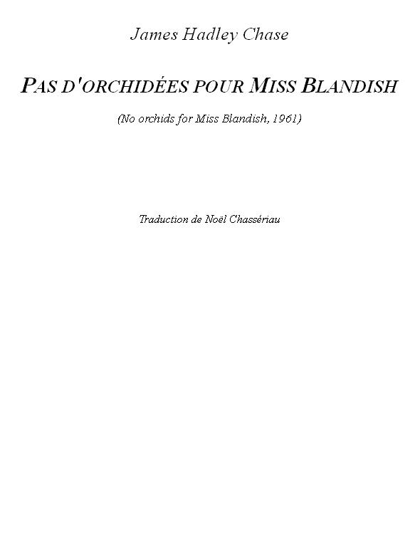 Pas d'orchidées pour Miss Blandish