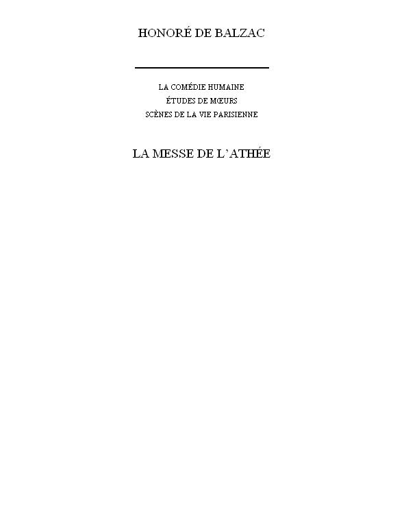La messe de l'athée