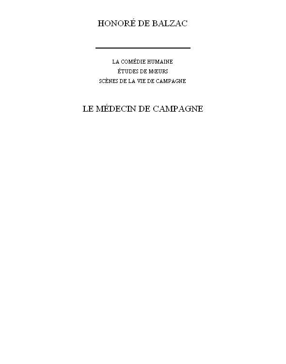 Le Médecin de campagne