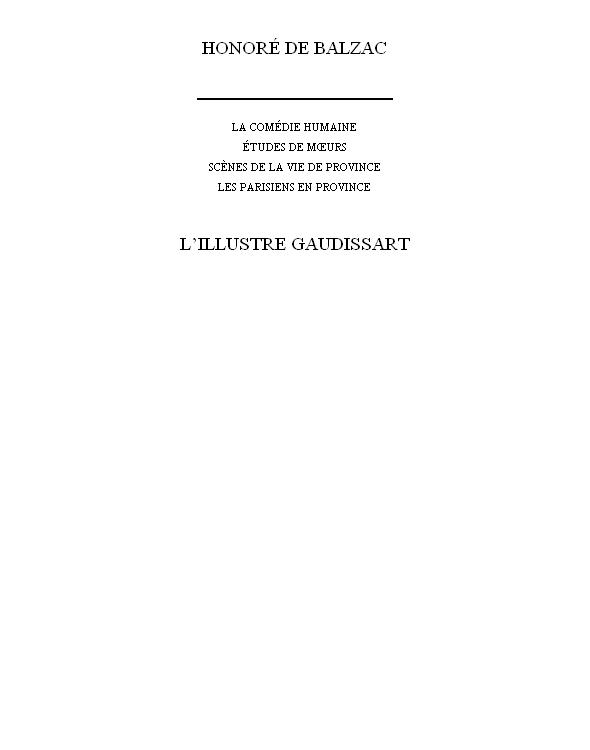 L'illustre Gaudissart