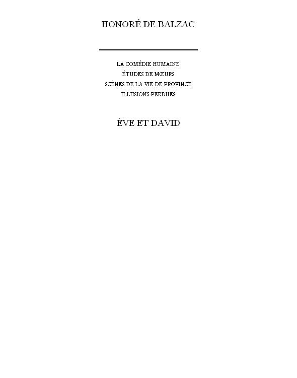 Les souffrances de l'inventeur (Ève et David)