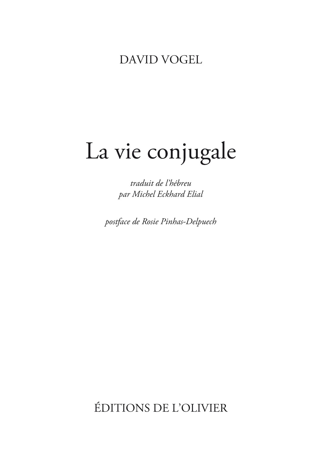 La Vie conjugale