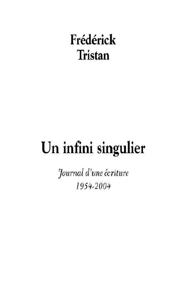 Un infini singulier