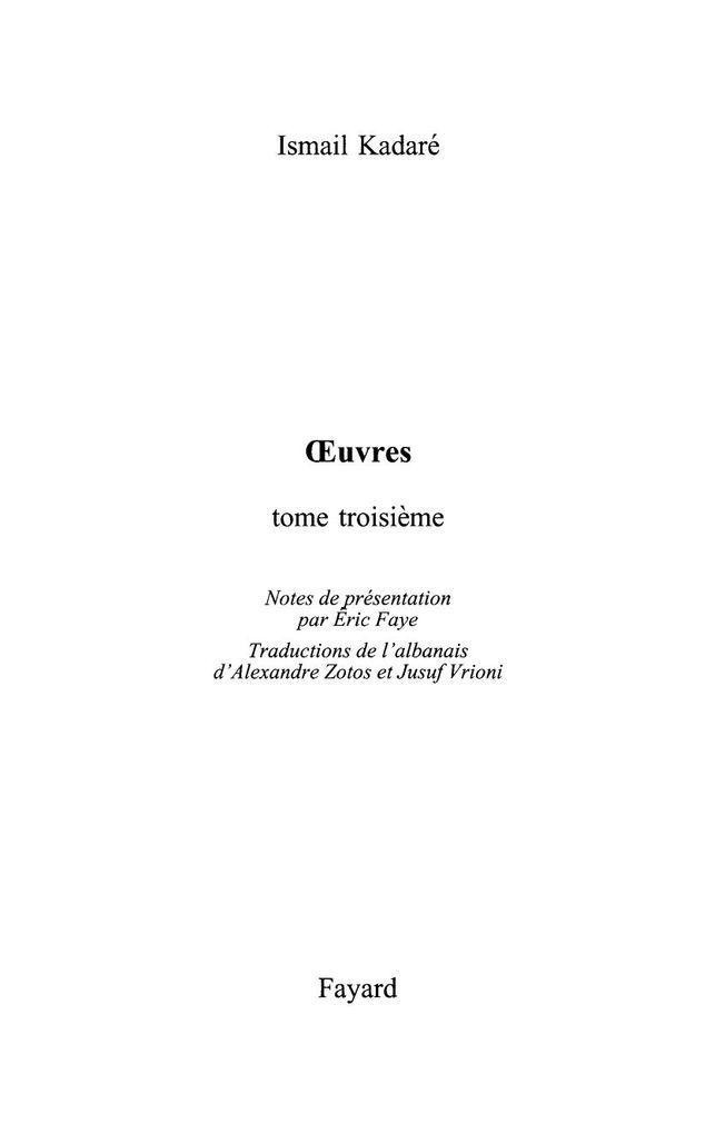 Oeuvres tome troisième