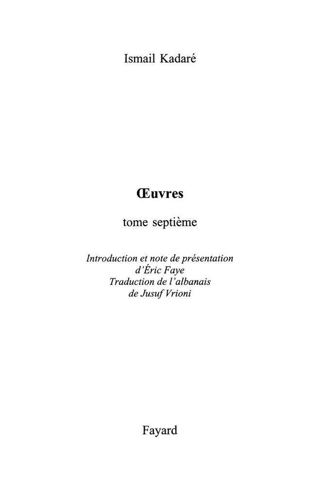 Oeuvres tome septième