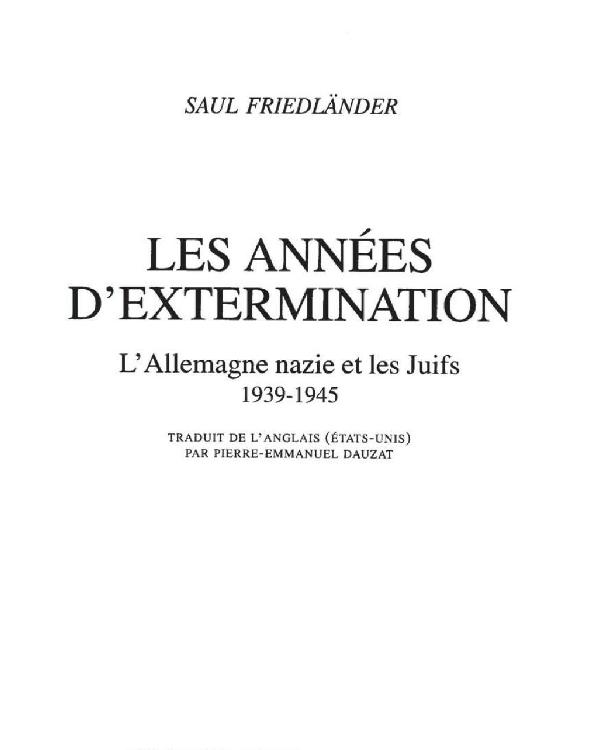 Les Années d'extermination, 1939-1945