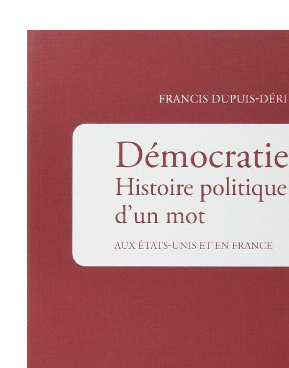 Démocratie, Histoire Politique d'un Mot