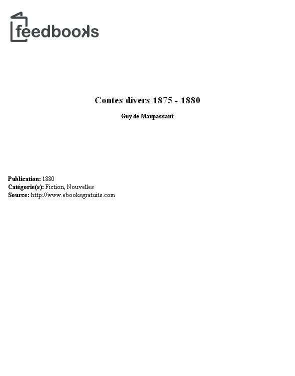 Contes divers 1875-1880