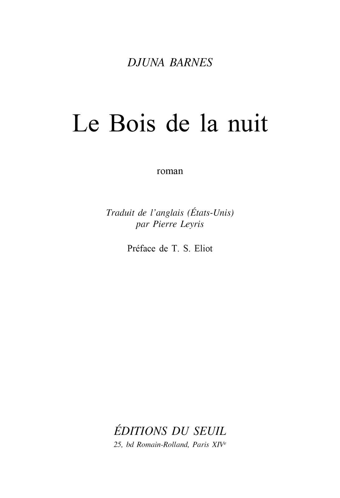 Le Bois de la nuit