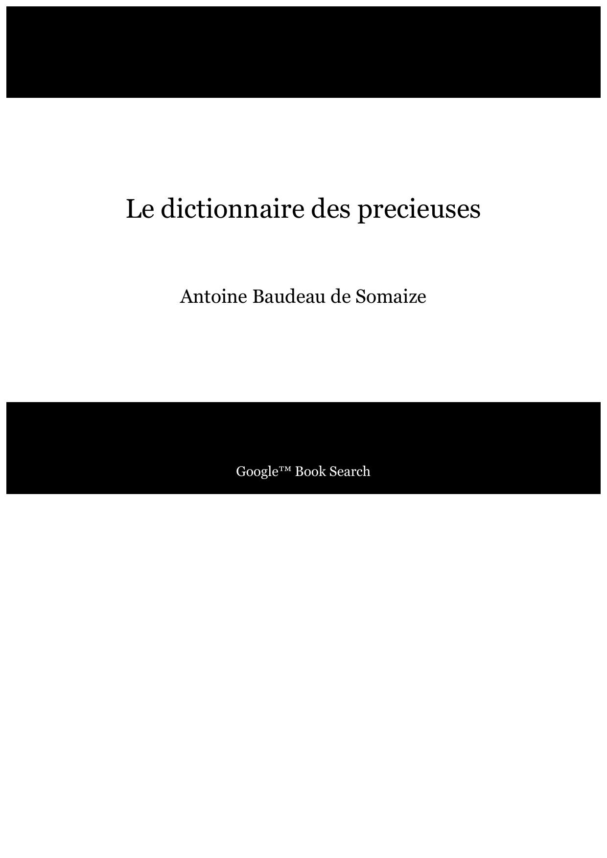 Le dictionnaire des precieuses