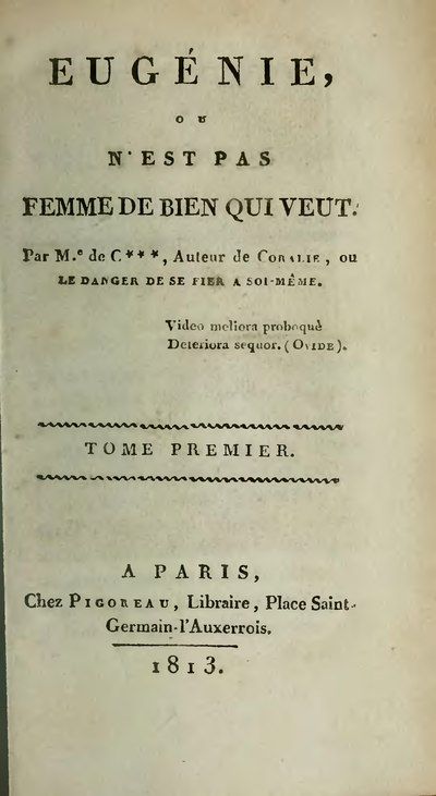 Eugénie ou N’est pas femme de bien qui veut