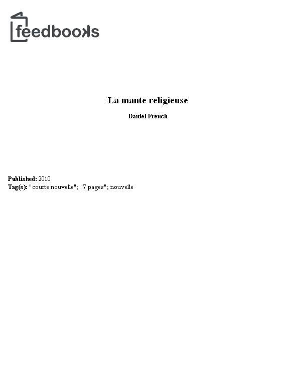 La mante religieuse