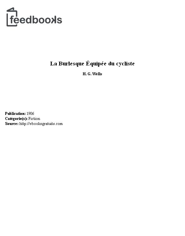 La burlesque équipée du cycliste