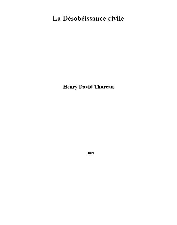 La désobéissance civile